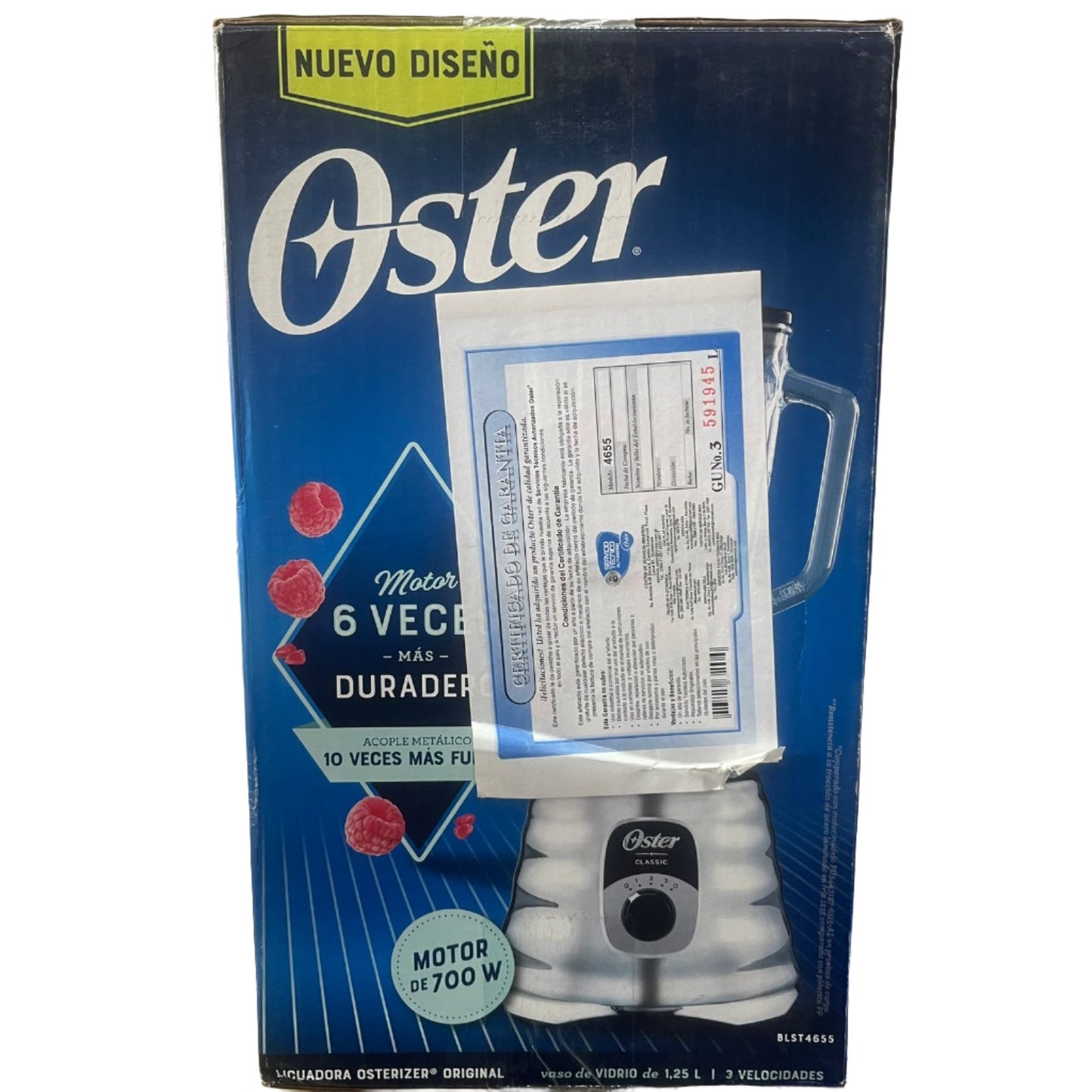 Licuadora Oster Cromada De 3 Velocidades, 700 Watts, BLST4655