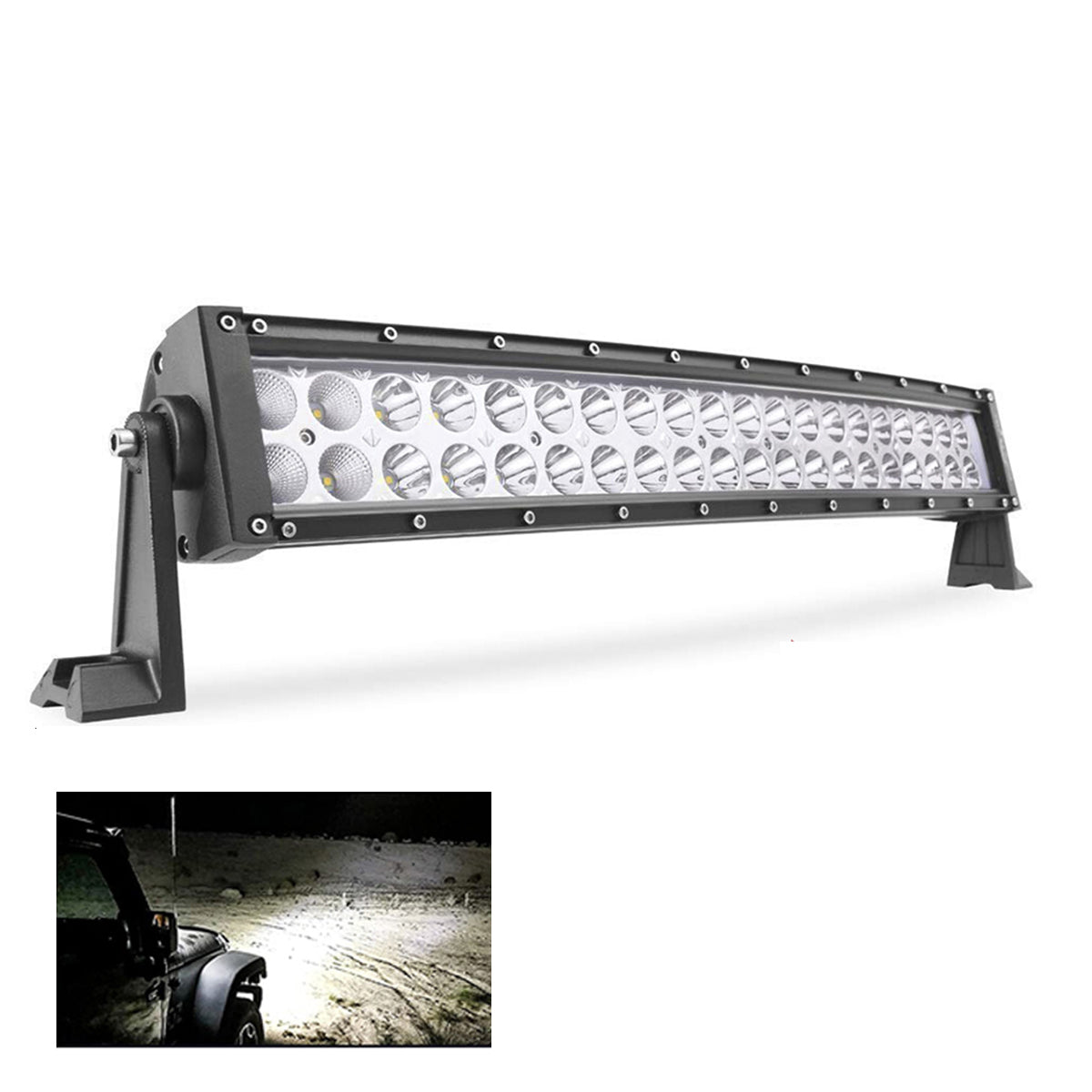 Barra Led Curva 438 De 30 Pulg Y 60 Luces Blanca Y NEBLINERA BLANCAREDONDA