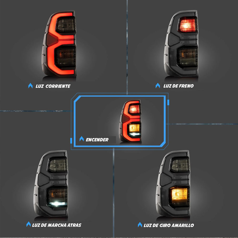 LUCES TRASERAS STOP PARA HILUX AHUMADOS Y ROJOS