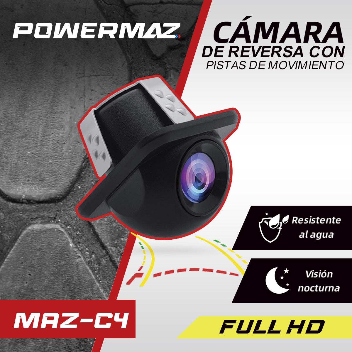 CAMARA DE RETROCESO FULL HD POWERMAZ MAZ-C4