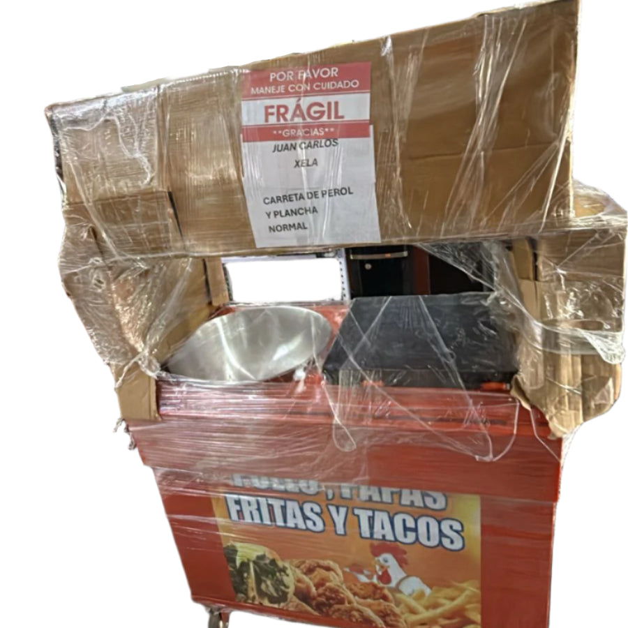 CARRETA FREIDORA DE 1 PEROL Y 1 PLANCHA
