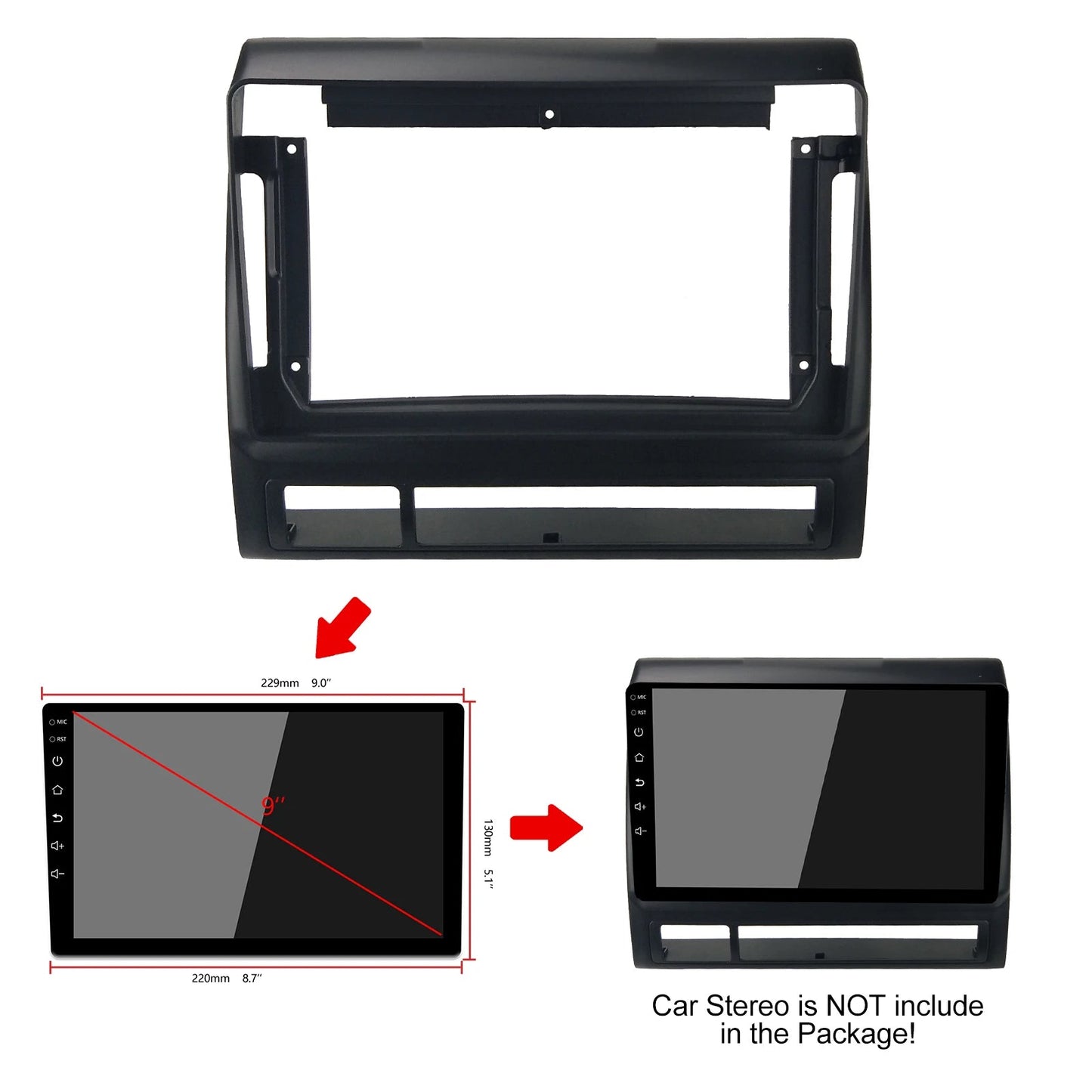 Dash Kit de 9 Pulgadas Toyota Tacoma 2005 al 2013