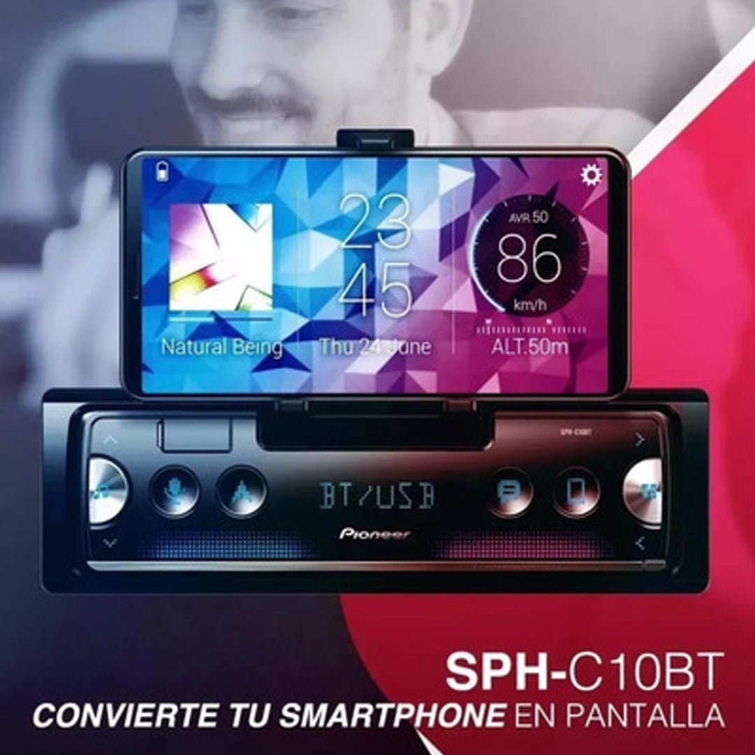 RADIO PIONEER CON SUJETADOR DE TELEFONO Y BLUETOOTH / SPH-C10BT