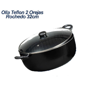 Olla de teflon 2 Orejas Rochedo 32