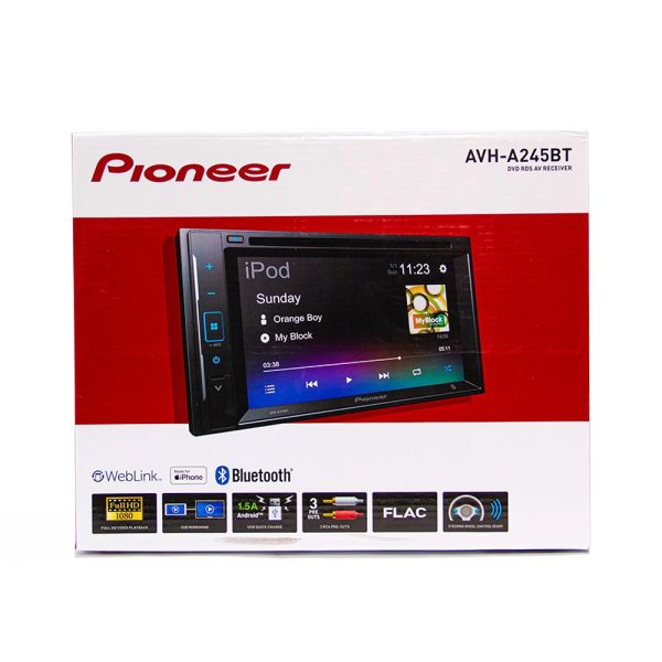 RADIO PIONEER CON DISCO Y CON SISTEMA WEB LINK ALAMBRICO AVH-A245BT