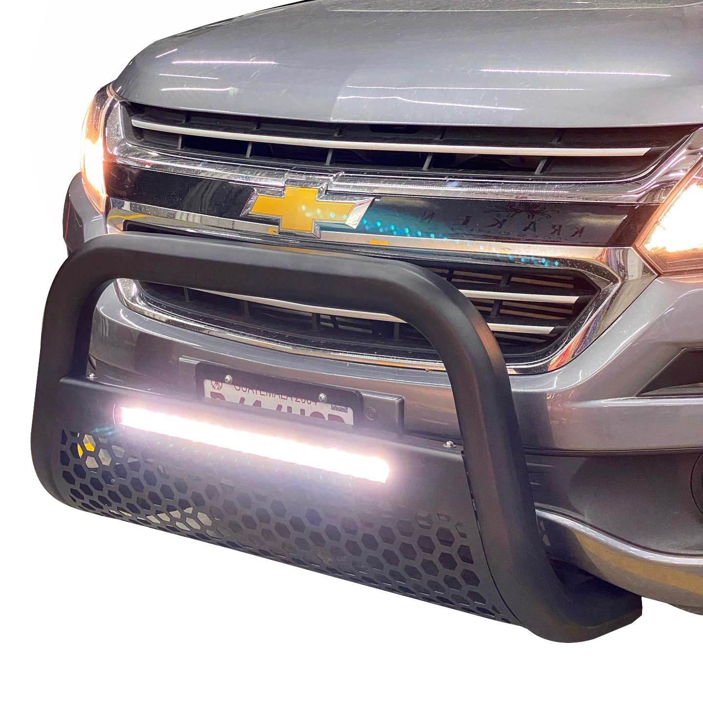DEFENSA CENTRAL TUBO HEXAGONAL CON BARRA LED