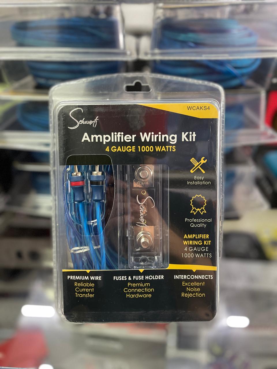 Kit de cables para instalacion Woofer Schwartz calibre 4 blister WCAKS4