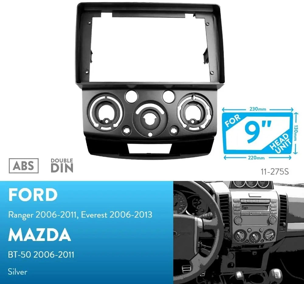 Dash Kit de 9 Pulgadas MAZDA BT50 2006 al 2011 / FORD RANGER 2006 al 2011