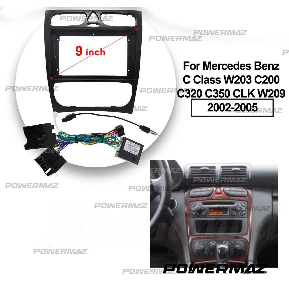 Dash Kit de 9 Pulgadas MERCEDES BENZ C CLASS C200, C320, C350, CLK, W209, 2002, 2003 al 2005