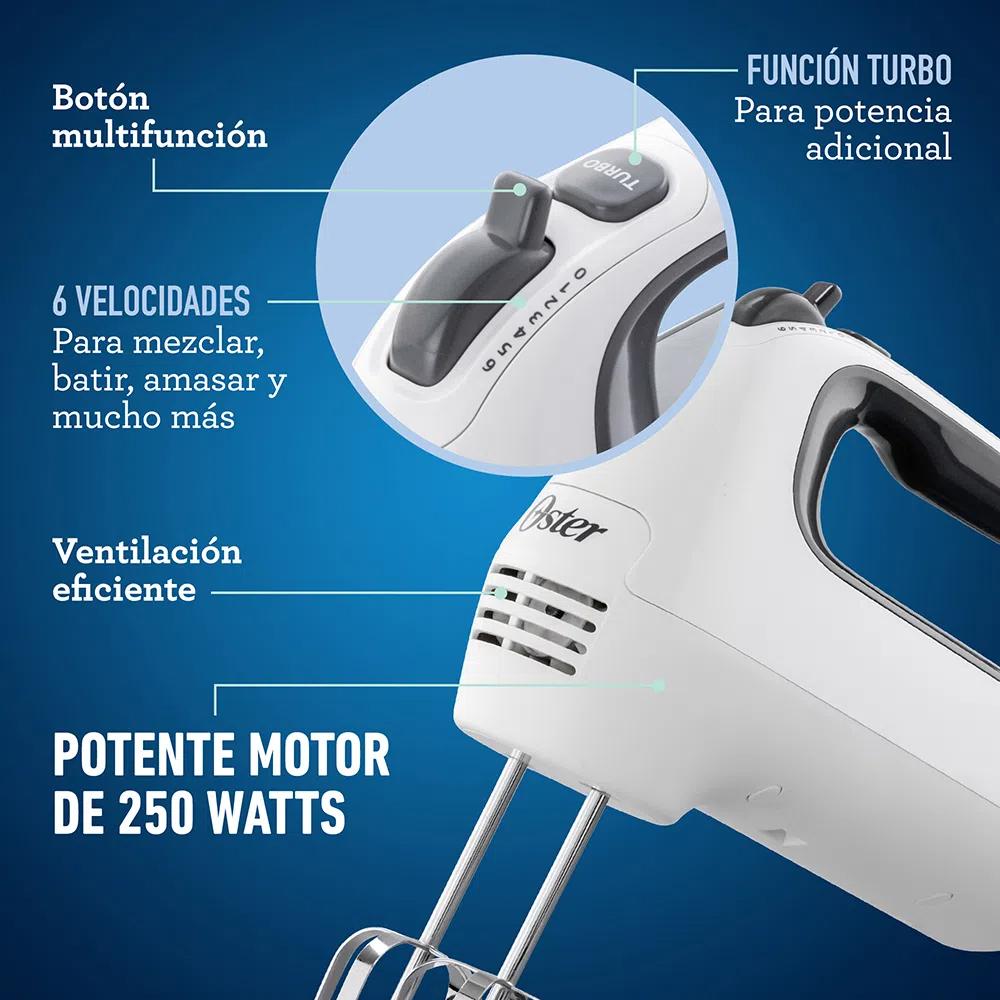 Batidora De Mano Con 6 Velocidades Y Función Turbo Color Blanco Oster