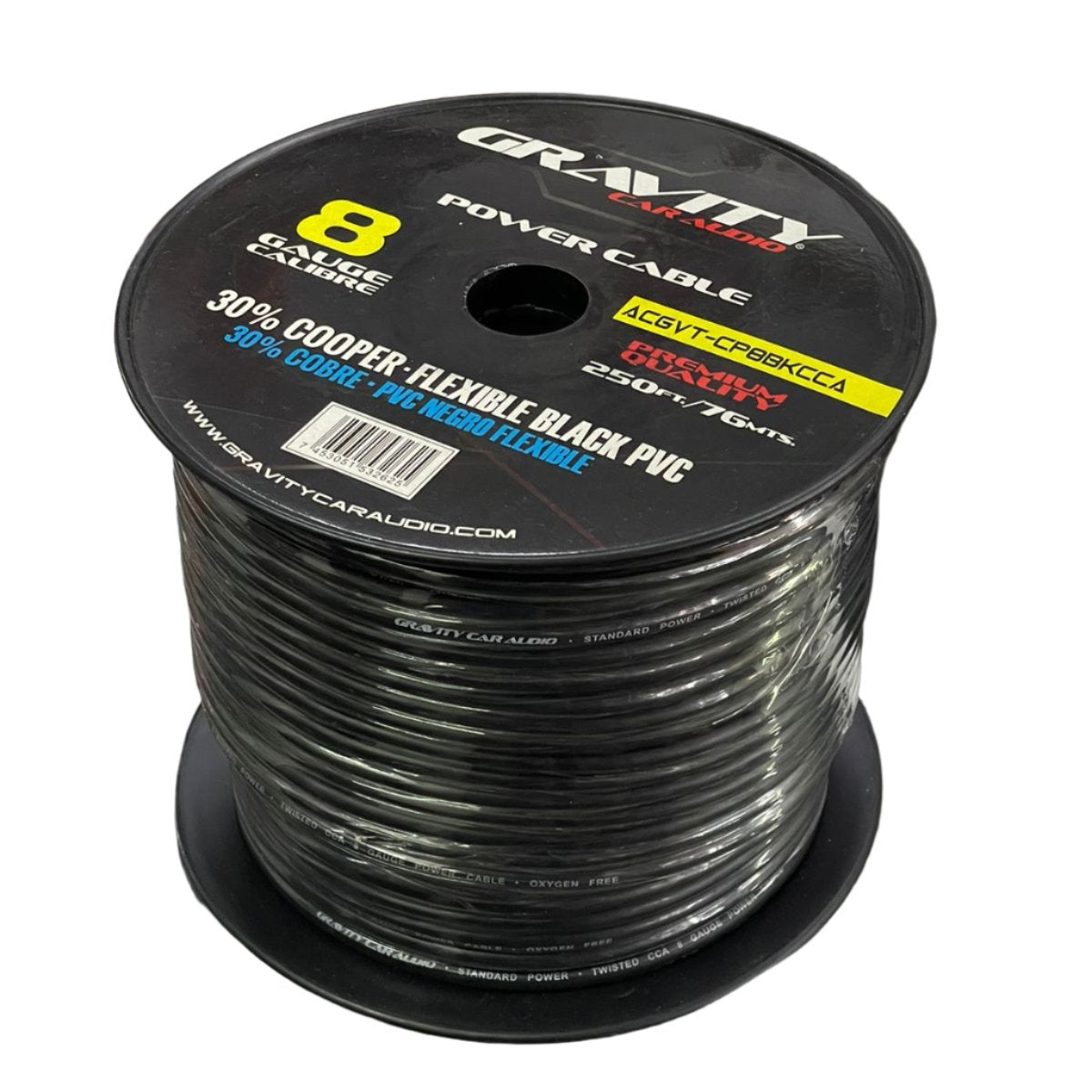 Rollo de cable GRAVITY PVC negro flex calibre 8 76 mts