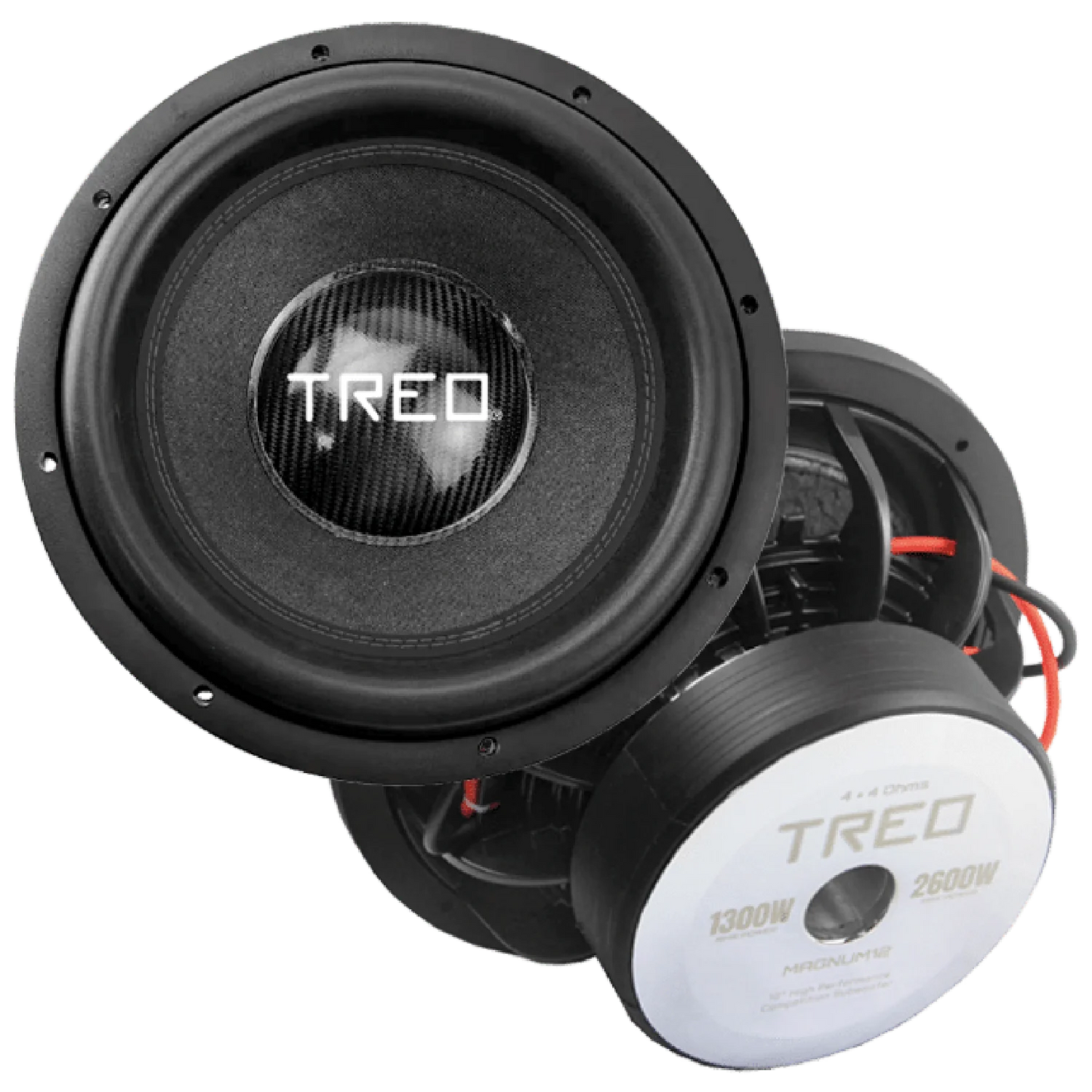 Subwoofer De Alto Rendimiento Doble Bobina Treo MAGNUM12 2600 Watts 12 Pulgadas 4 + 4 Ohms DVC