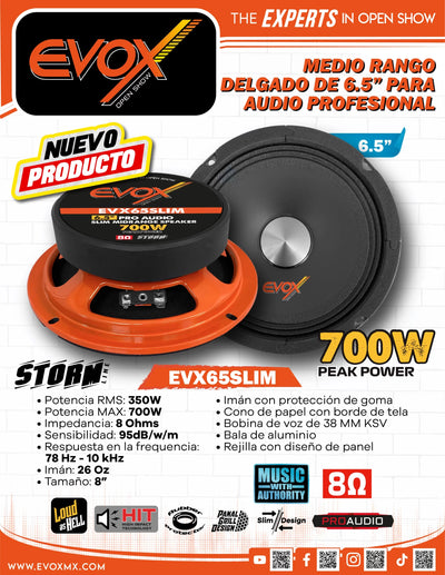 MEDIOS EVOX  DE 6.5″ DE 700 WATTS