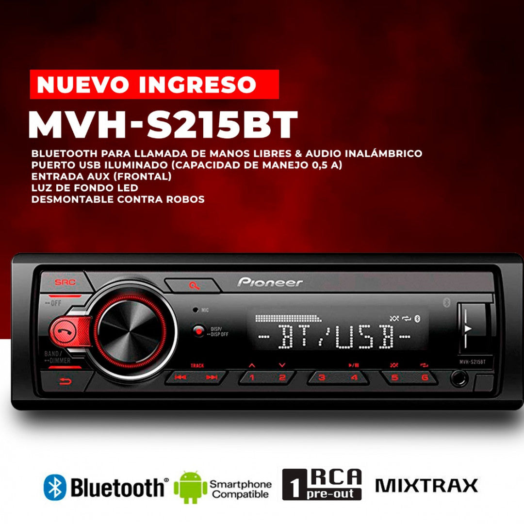 BOMBO PIONEER 2 BOCINAS 200 WATTS TS-F1634R + 1 RADIO MVH-S215BT