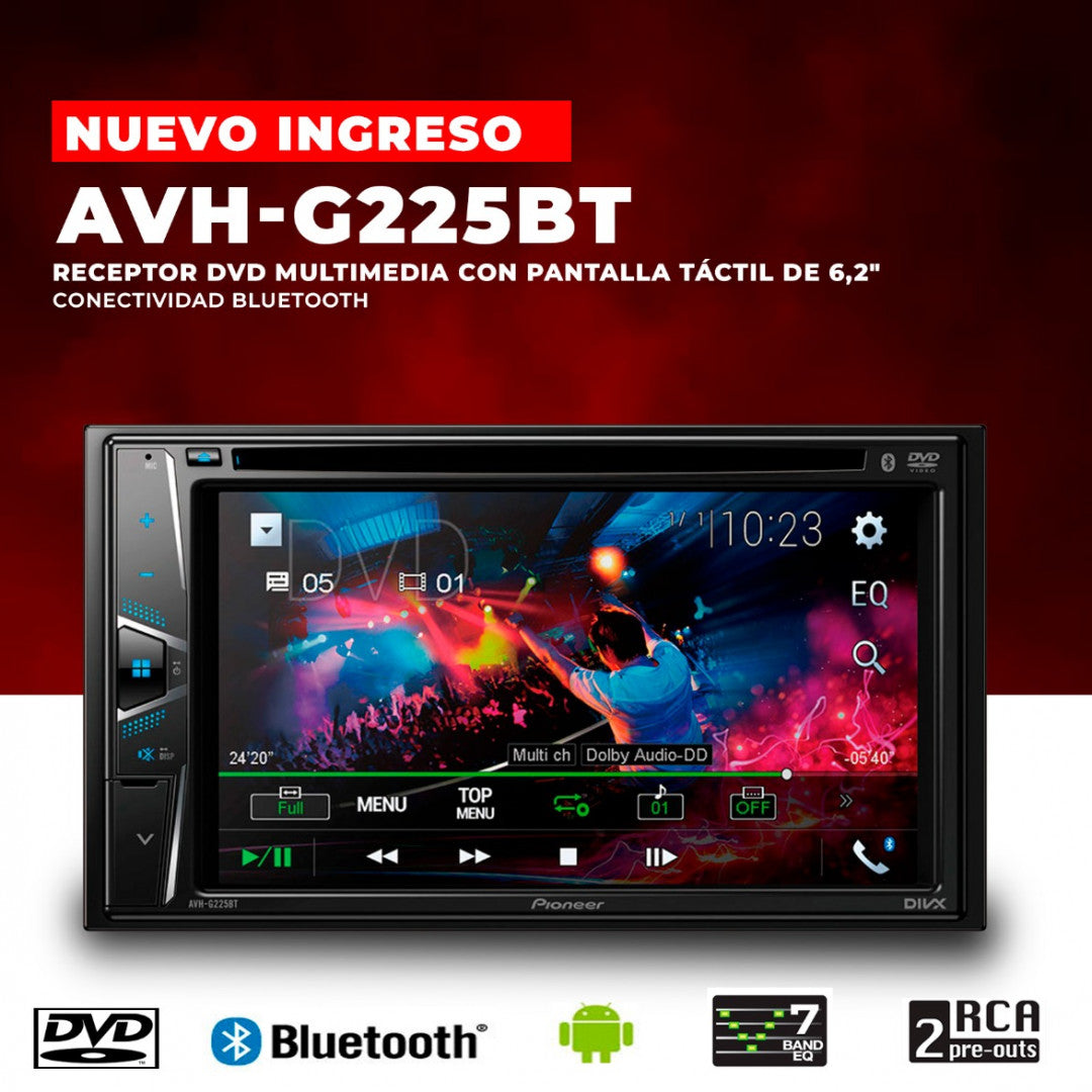 RADIO PIONEER CON DISCO Y BLUETOOTH AVH-G225BT