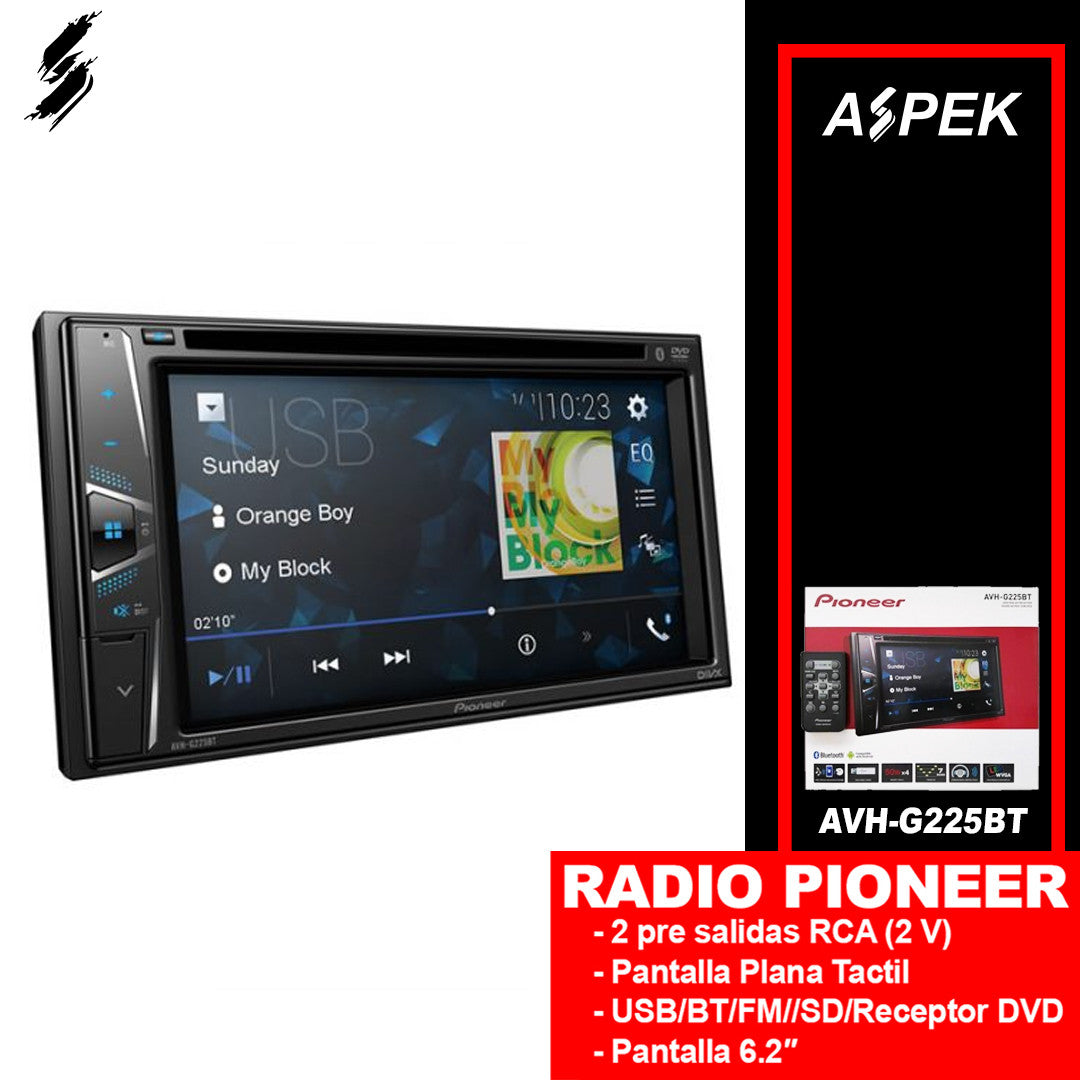 RADIO PIONEER CON DISCO Y BLUETOOTH AVH-G225BT