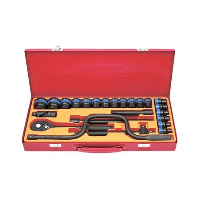 Juego de ratchet C/Roja metal 25 piezas 1/2 Tat Tools